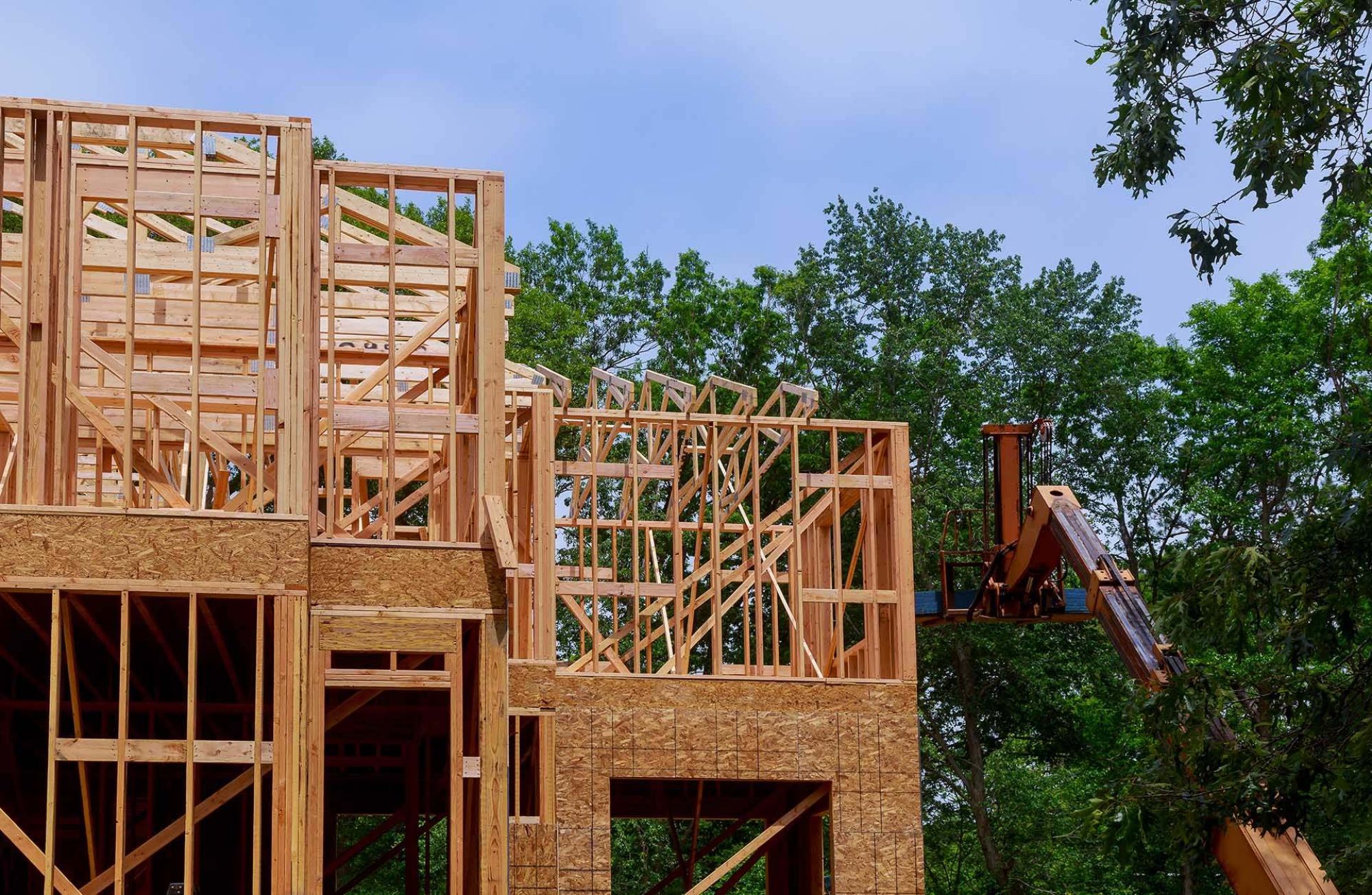 A house under construction with finance