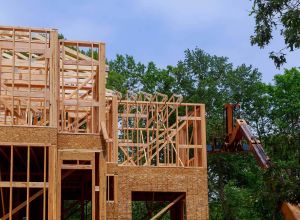 A house under construction with finance